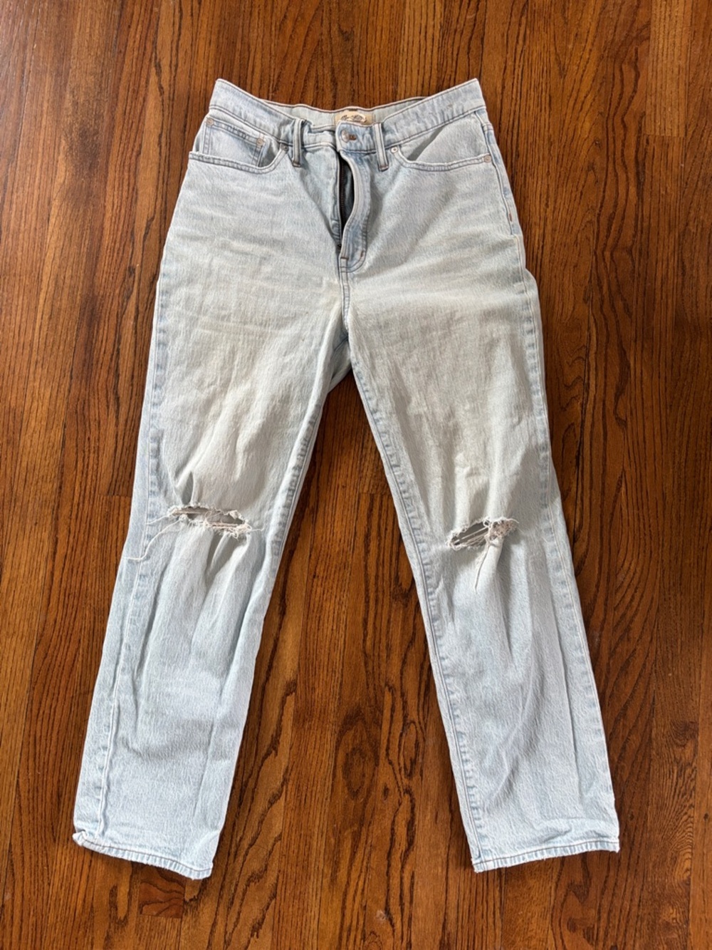 Madewell Light Wash Distressed Knee Jeans